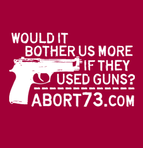 Pro-life tee shirt from Abort73