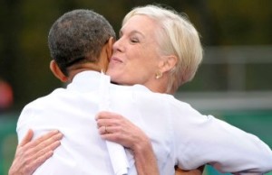 Obama embraces the president of Planned Parenthood, which kills over 300,000 American babies in abortion every single year.