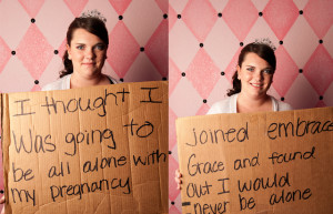 A young woman from Embrace Grace, the group for pregnant moms that Amy Ford started