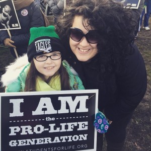 Alice Paul Group Founder, Annie, standing for life 