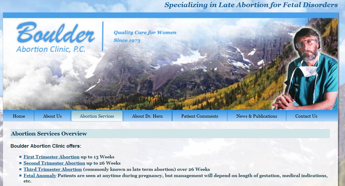 Warren Hern's Boulder Abortion Clinic website/via Saynsumthn's Blog