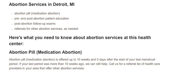 Detroit, MI - Medical Abortion 10 Wks
