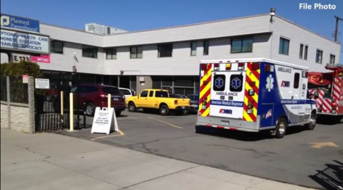 Ambulance outside Planned Parenthood 