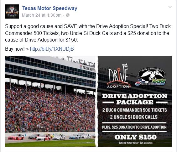 Texas Motor Speedway Drive Adoption