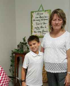 Max with Christine Melchor, executive director of Houston Coalition for Life. Photo couresty of the Volanski family.