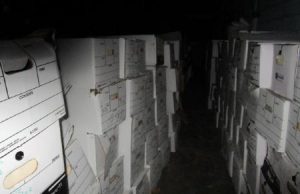 Medical records left behind by a Michigan abortion clinic (Image credit: Lynn Mills) 